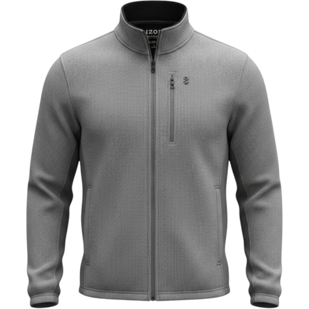 Men's Fleece Hooded Jacket Large Full Zip Coat, Gray